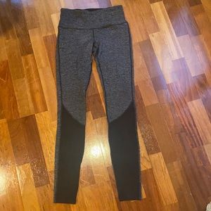 Lululemon leggings, black + grey, size 6